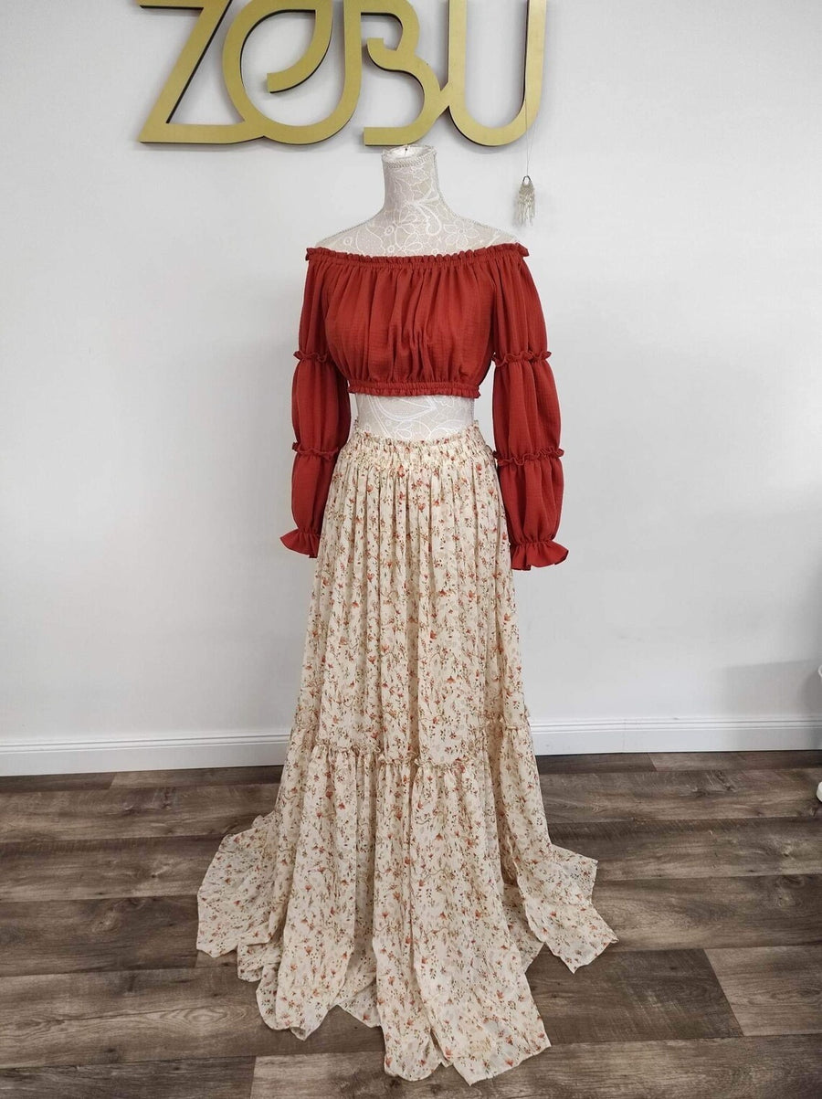 Lana Silk Two-Piece Maternity Dress for Photoshoot