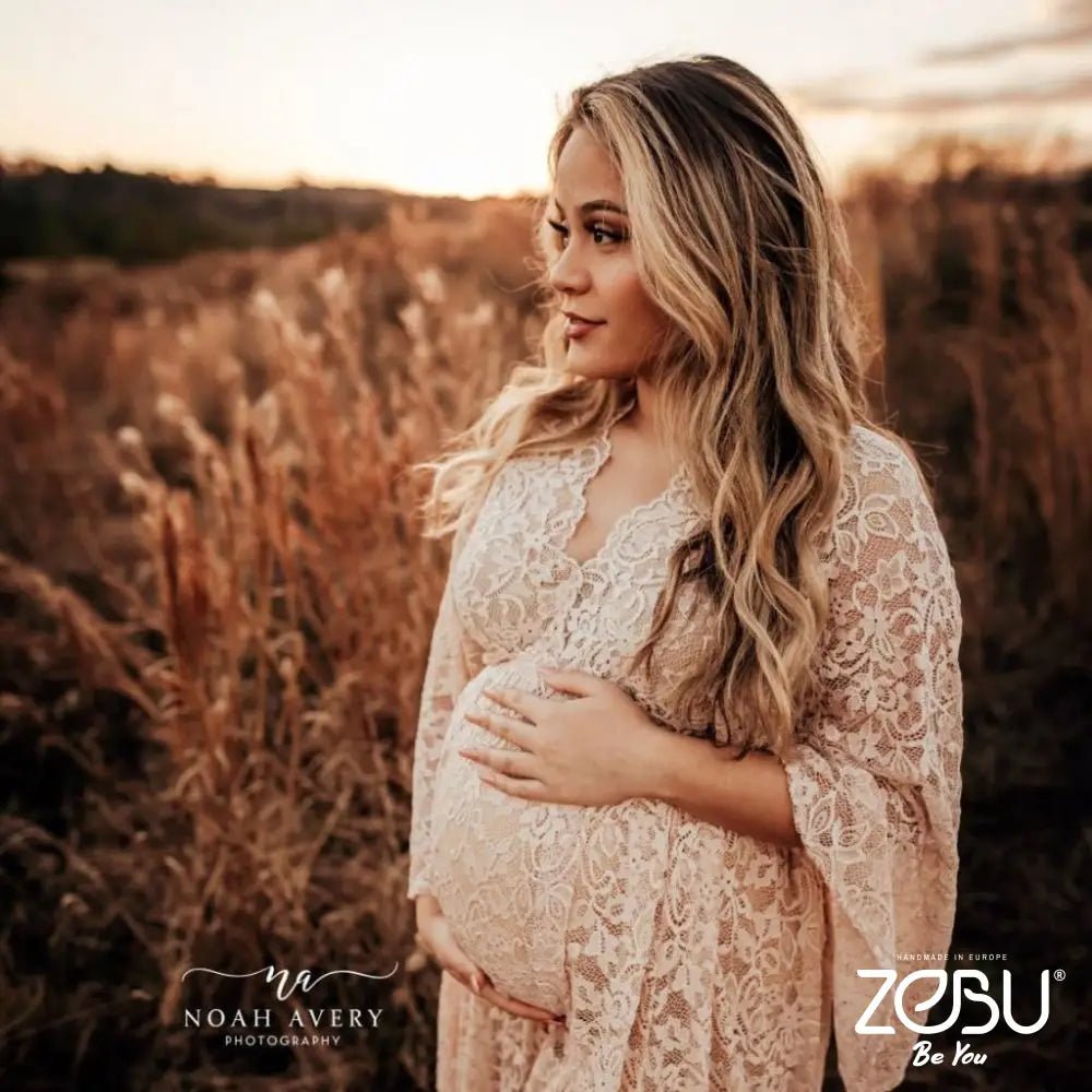Athena Maternity Lace Unique Boho Dresses M-XL / ivory - Pictured Athena Maternity Lace Unique Boho Dresses M-XL / ivory - Pictured