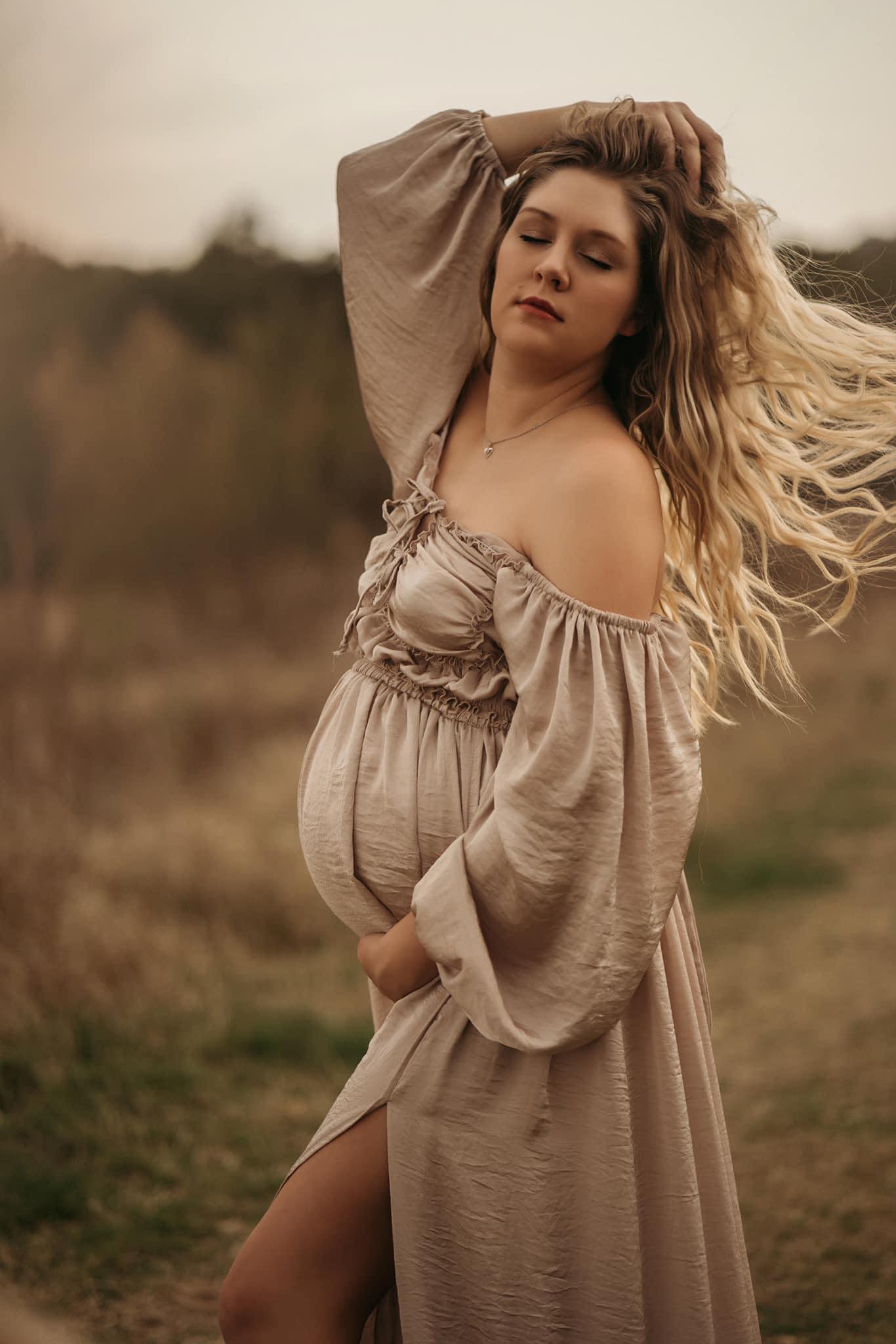 Charm Silk Maternity Dress for Photoshoot - Main Image