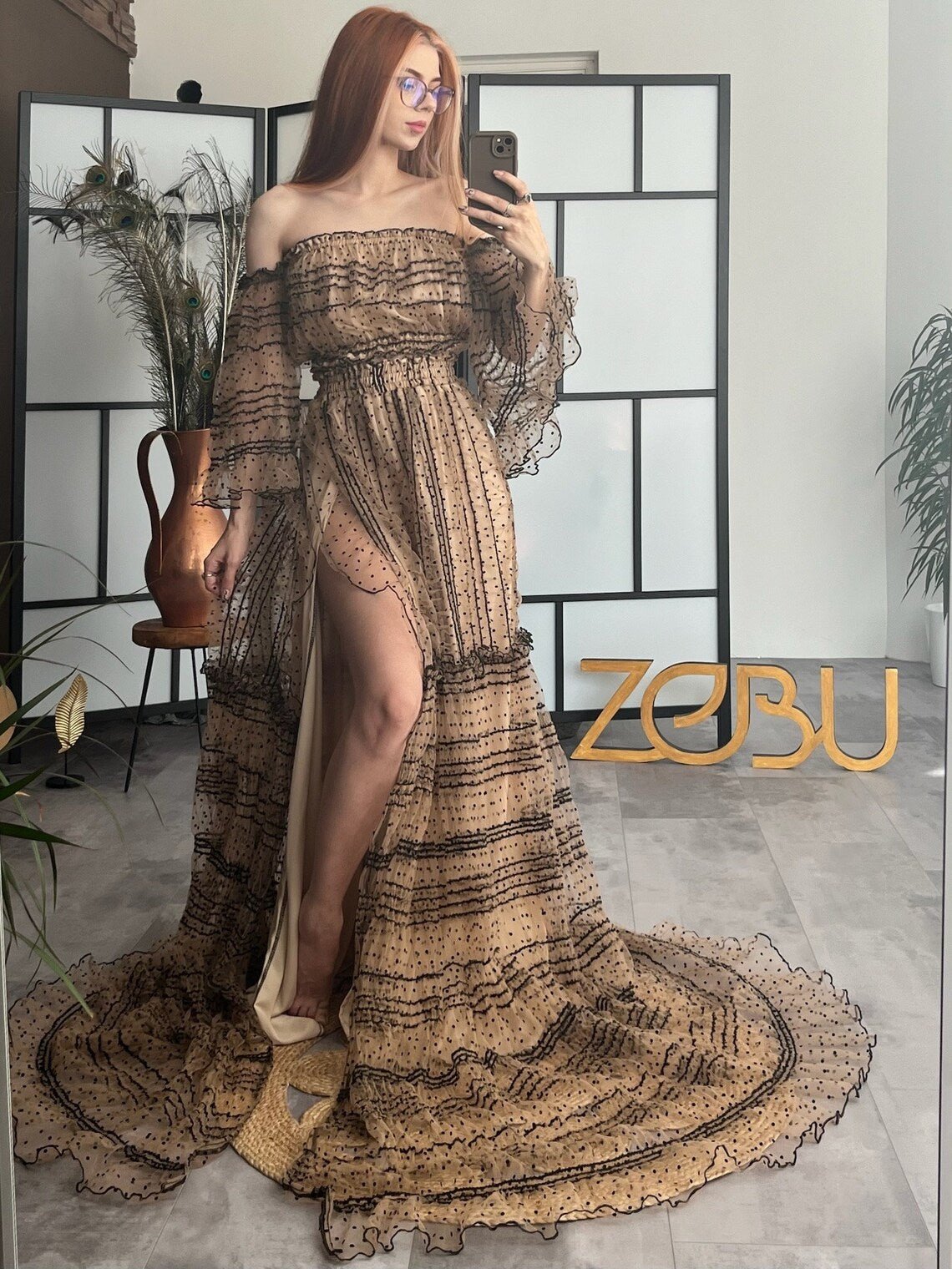 gold block print dress Rivaaz- Rani Pink Gold Block Print Rayon Anarkali Set main image 0