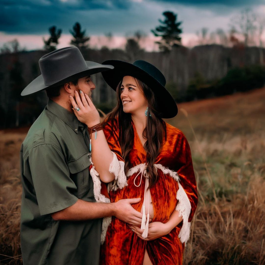Alannah-Maternity Velvet Unique Boho Dresses