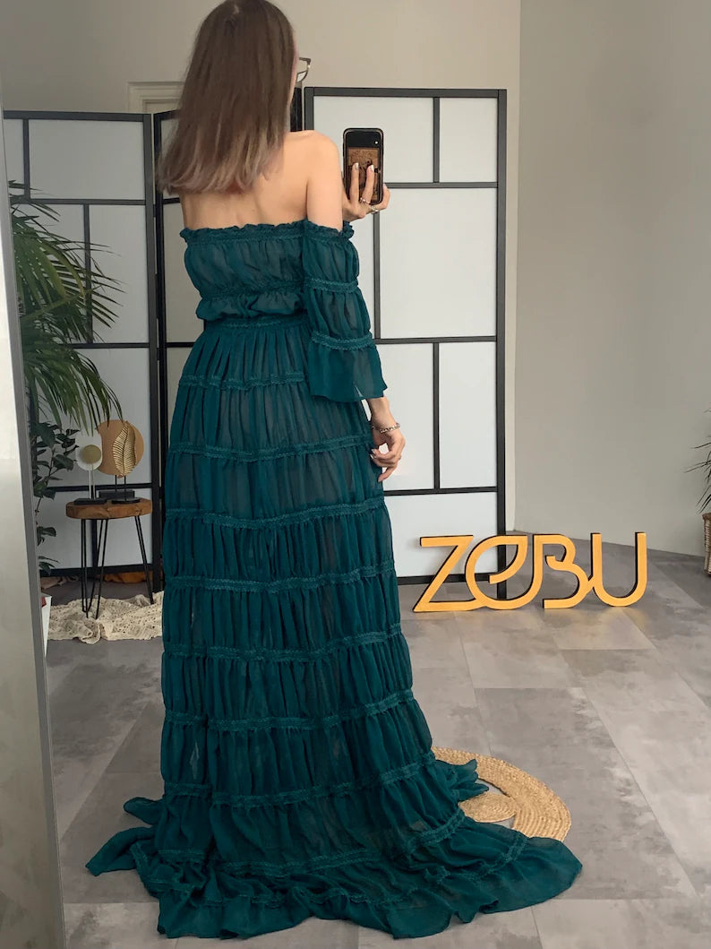 Set of Chloe and new Fantasy Unique Boho Maternity Dresses for Photoshoot