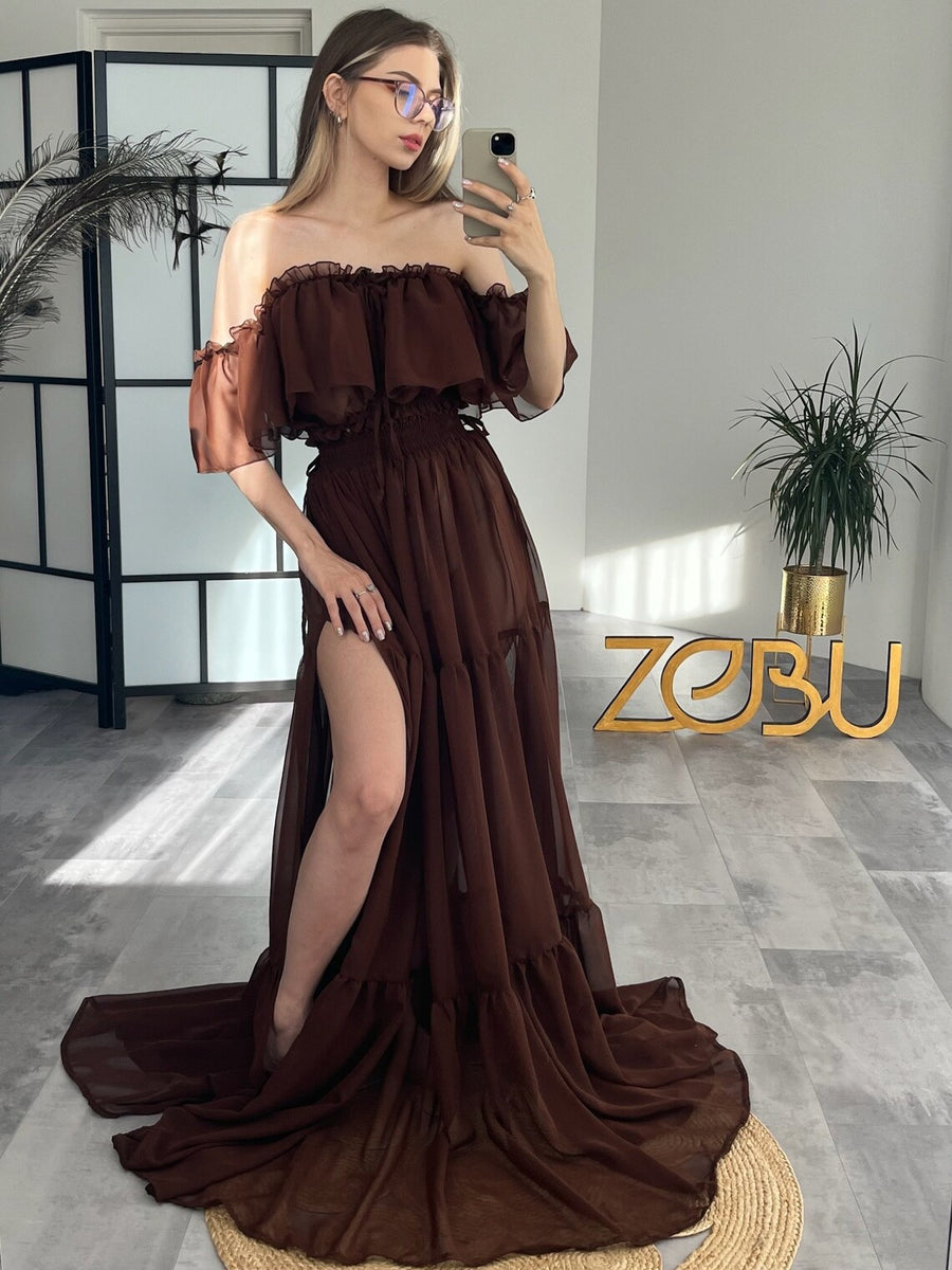 Ella Muslin Maternity Two-Piece Boho  Photoshoot dresses