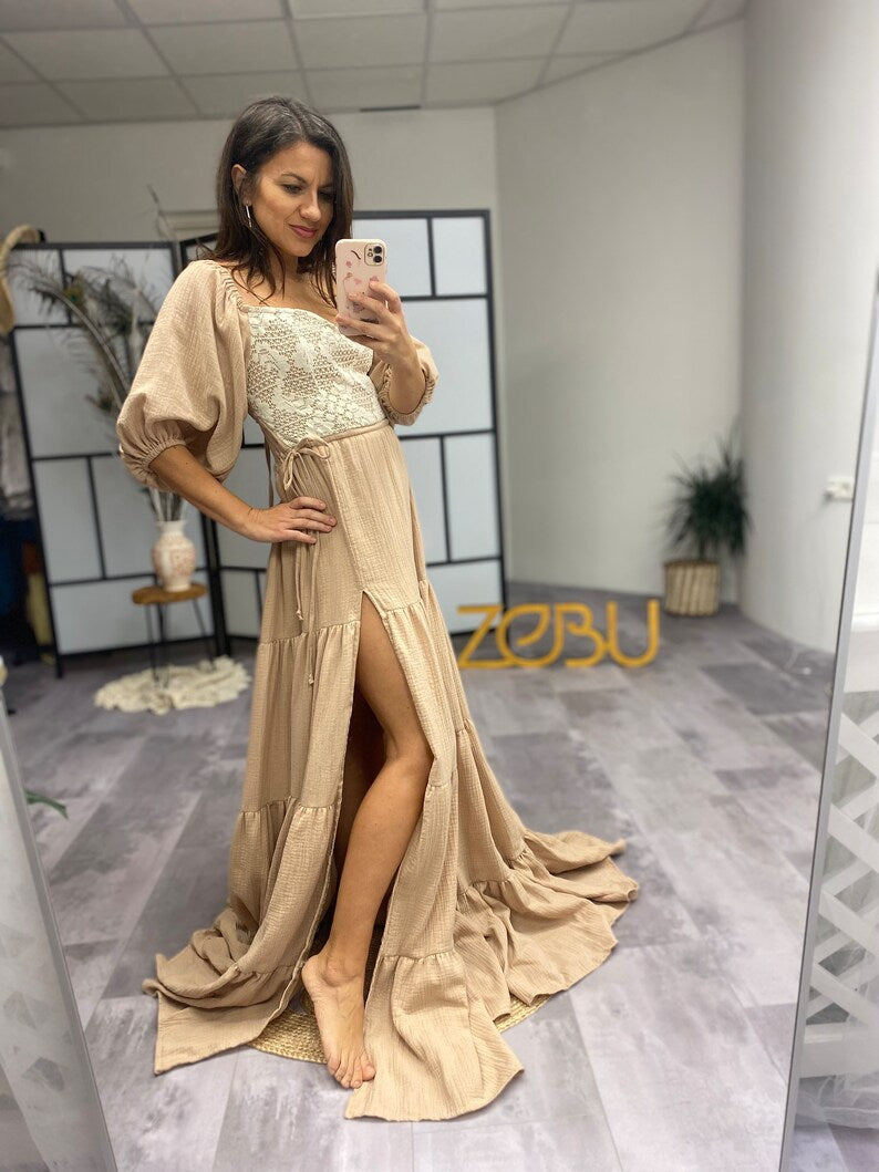 Iris Maternity Gauze Unique Boho Dresses