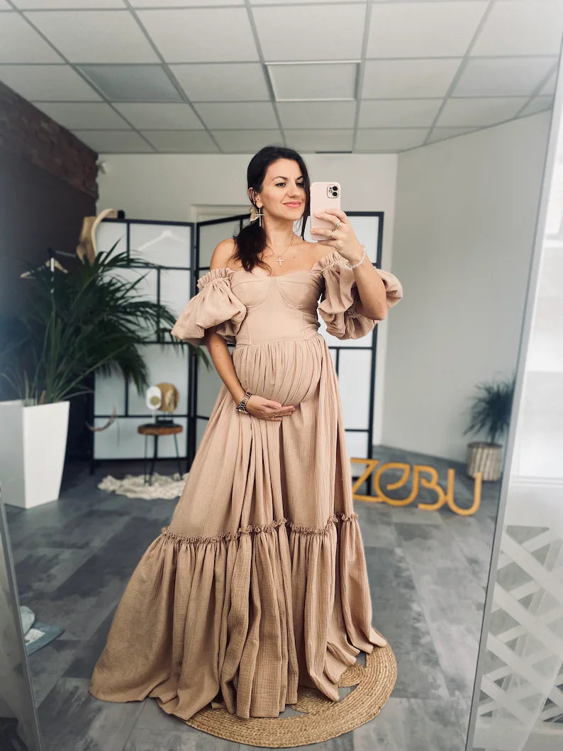 Linda Maternity Gauze Unique Boho Dresses
