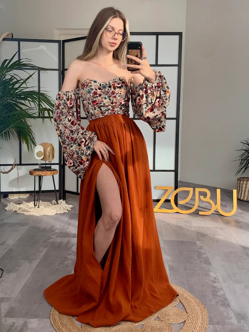 Mira Maternity Gauze Bodysuits And Two-Piece Sets