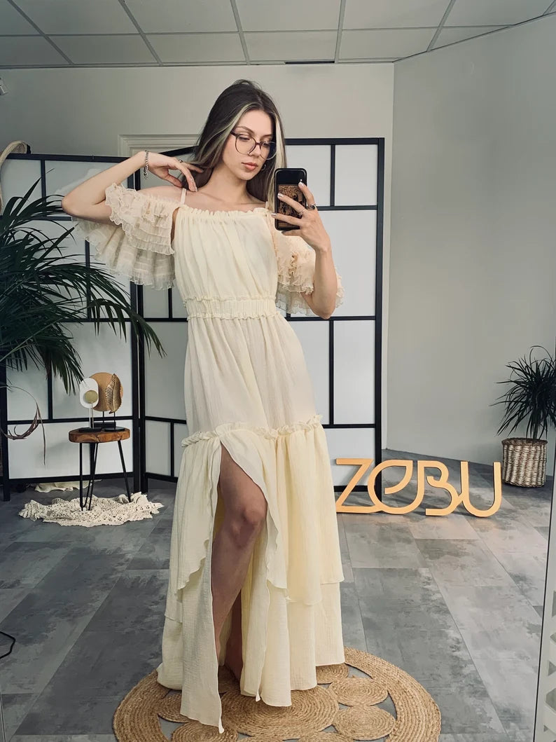 Natalia Chiffon Maternity Unique Boho Dresses