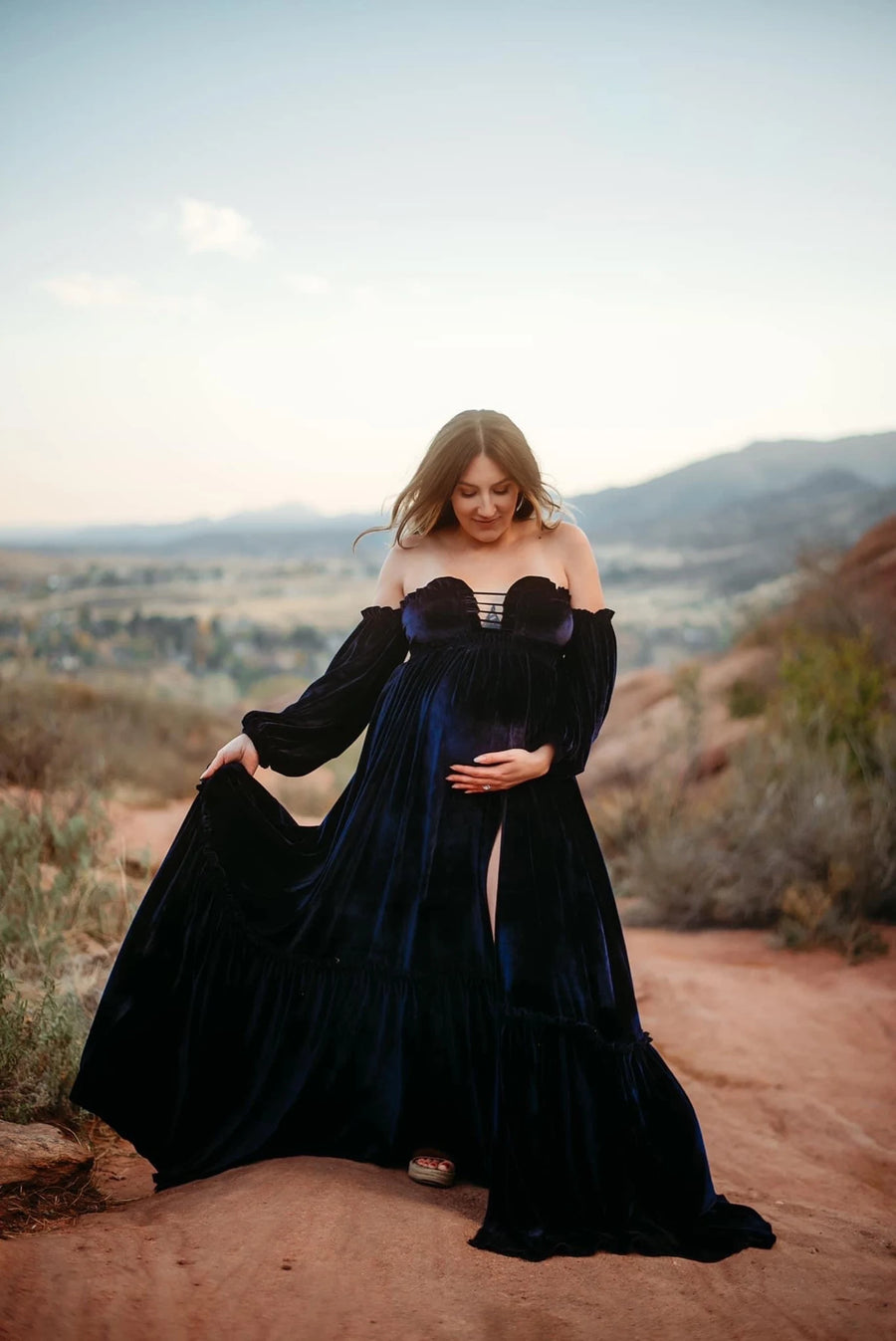 Nova Maternity Velvet Unique Boho Dresses