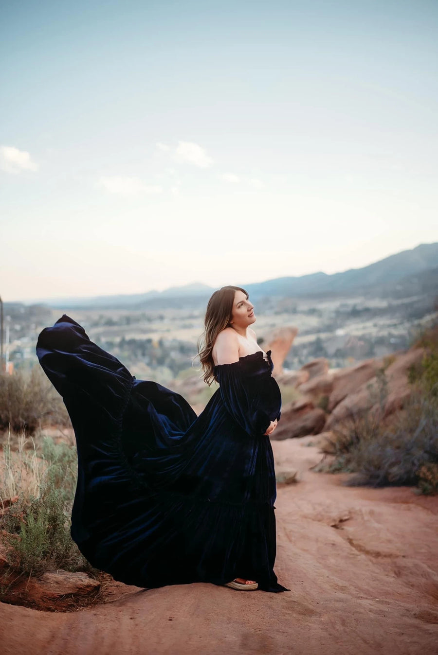 Nova Maternity Velvet Unique Boho Dresses