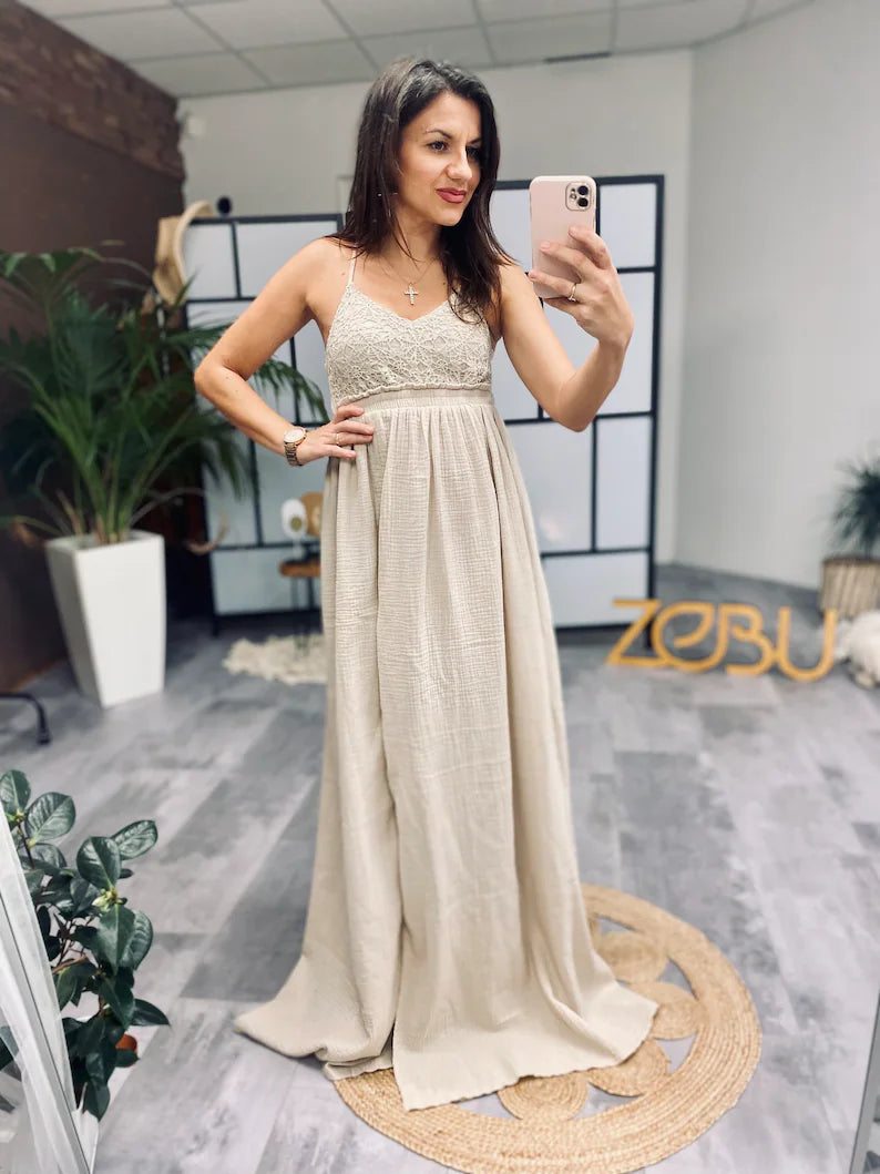 Salma Double Gauze Two Piece Maternity Dress