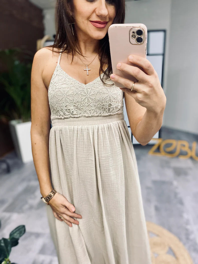Salma Double Gauze Two Piece Maternity Dress