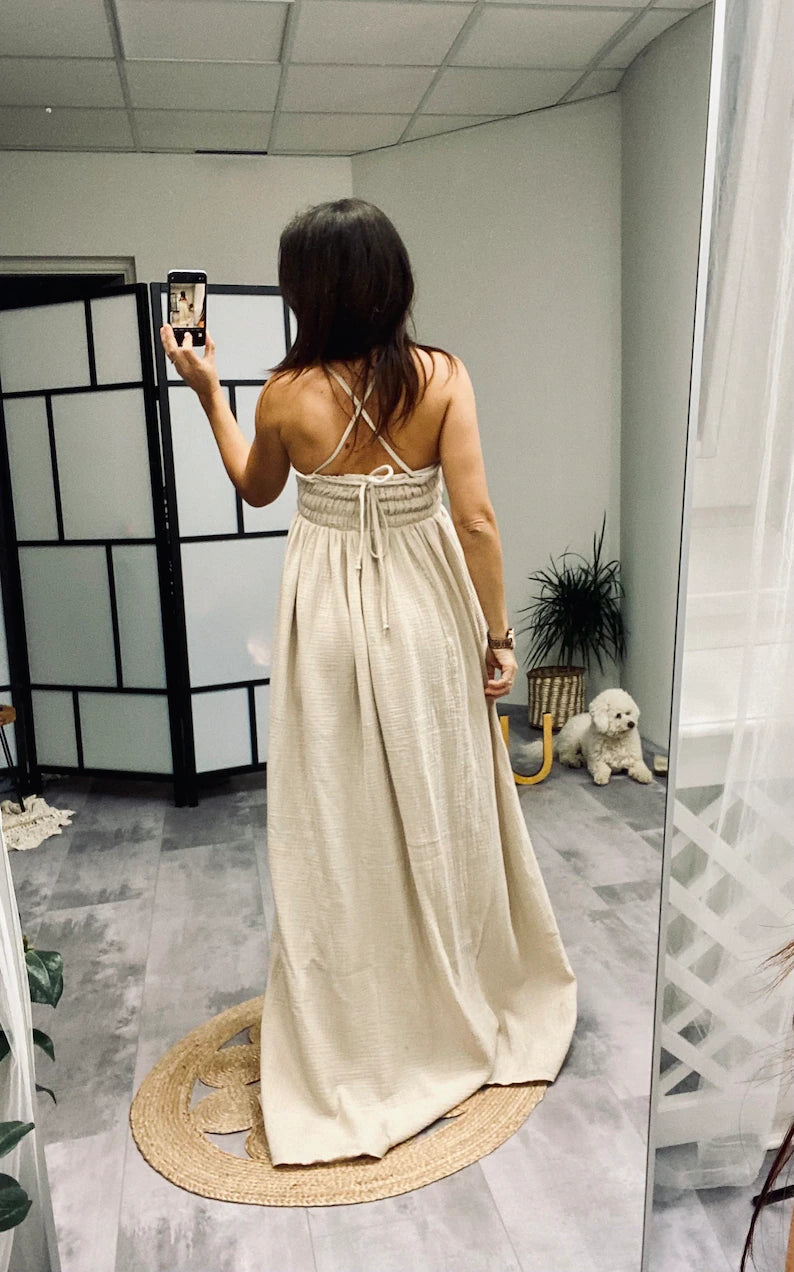 Salma Double Gauze Two Piece Maternity Dress
