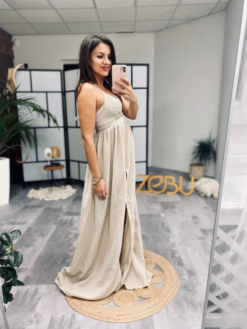 Salma Double Gauze Two Piece Maternity Dress