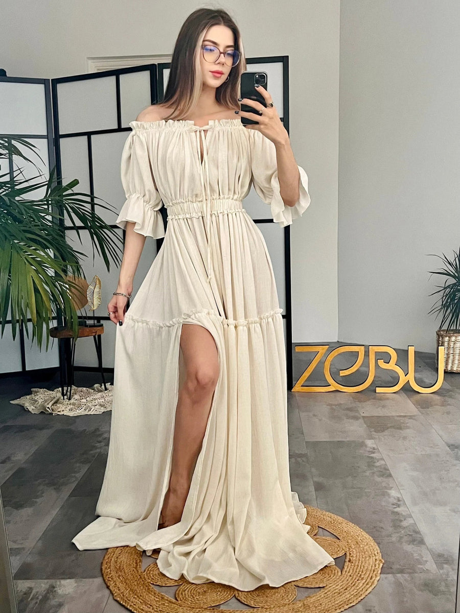 Amor Maternity Gauze Unique Boho Dresses M-XL / Rust Amor Maternity Gauze Unique Boho Dresses M-XL / Rust