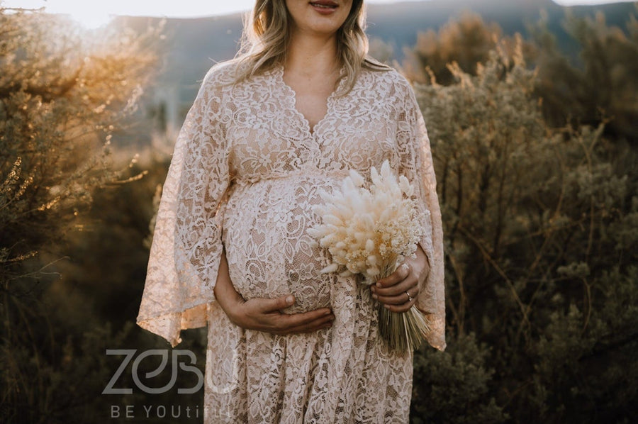 Athena Maternity Lace Unique Boho Dresses XS-M / mauve Athena Maternity Lace Unique Boho Dresses XS-M / mauve