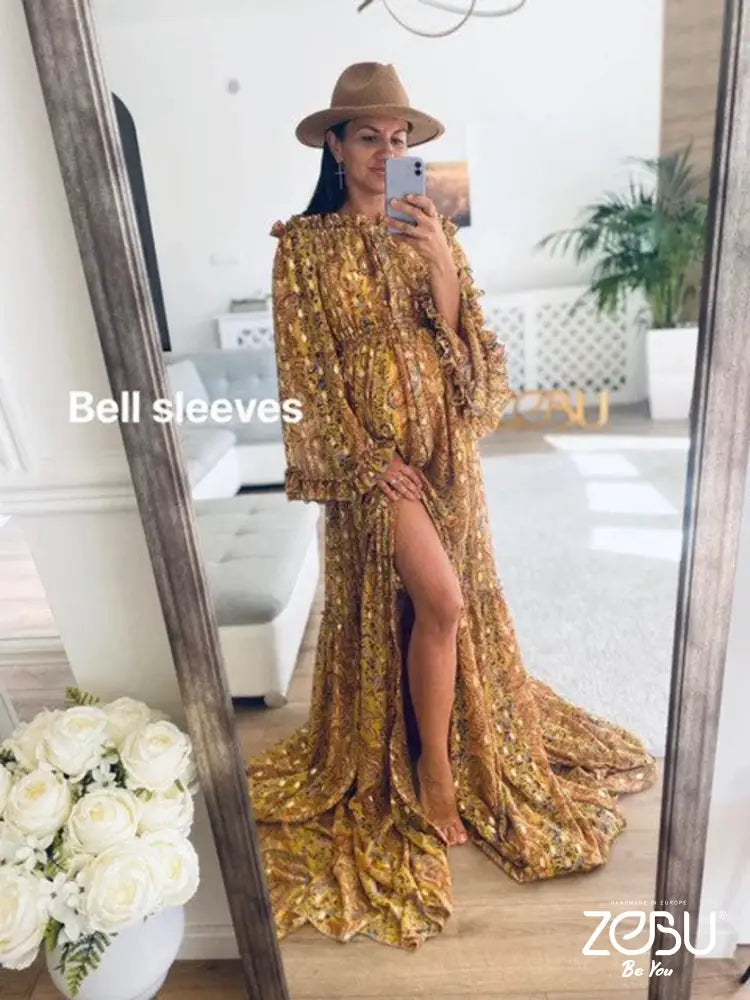 Autumn Maternity Chiffon Unique Boho Dresses