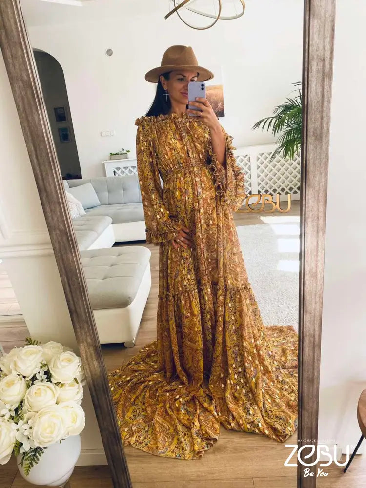 Autumn Maternity Chiffon Unique Boho Dresses