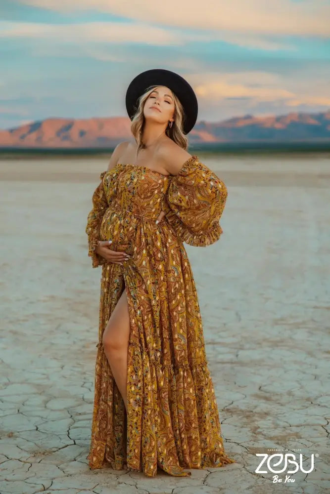 Autumn Maternity Chiffon Unique Boho Dresses