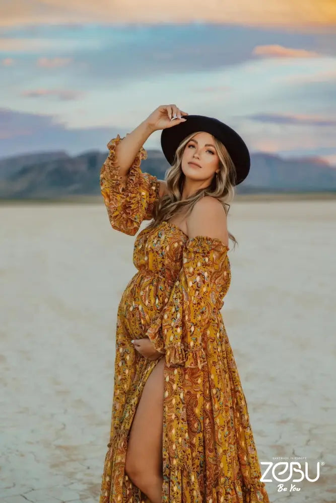 Autumn Maternity Chiffon Unique Boho Dresses