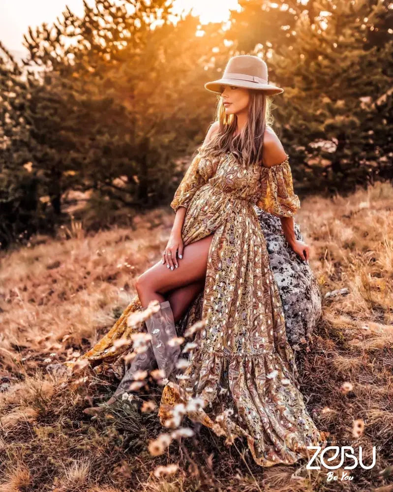 Autumn Maternity Chiffon Unique Boho Dresses