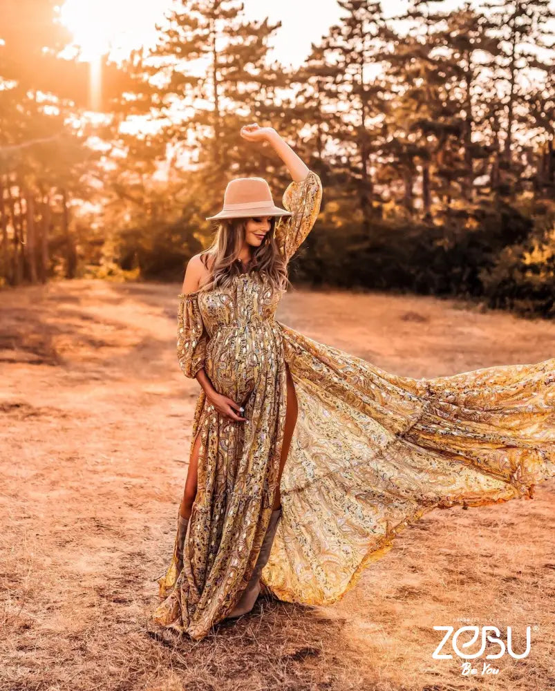 Autumn Maternity Chiffon Unique Boho Dresses