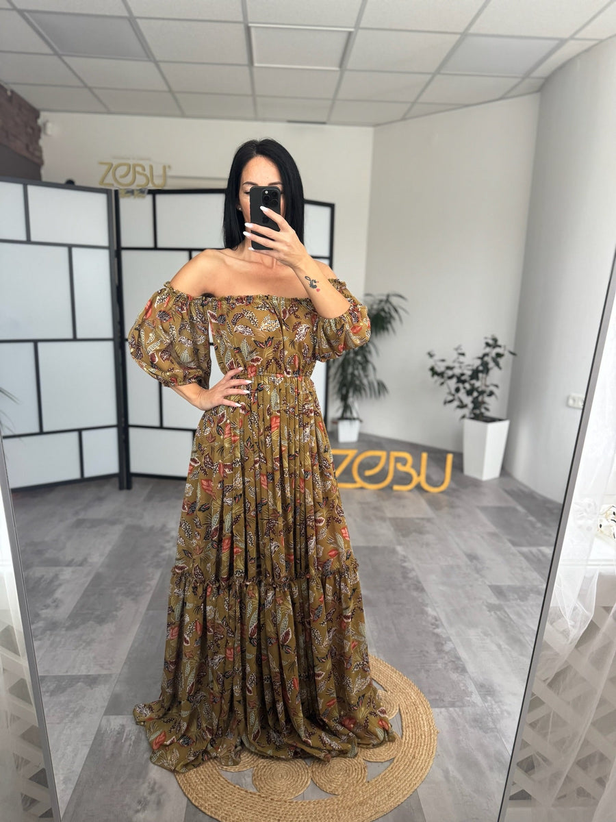 Autumn Maternity Chiffon Unique Boho Dresses Plus size / Mustard Autumn Maternity Chiffon Unique Boho Dresses Plus size / Mustard