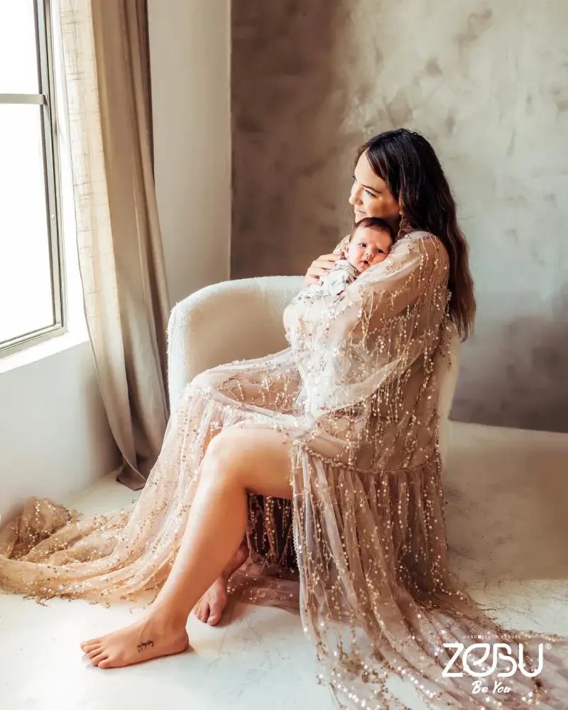 Bloom Maternity Sequin Wedding Dresses One Size (S-L) Bloom Maternity Sequin Wedding Dresses One Size (S-L)