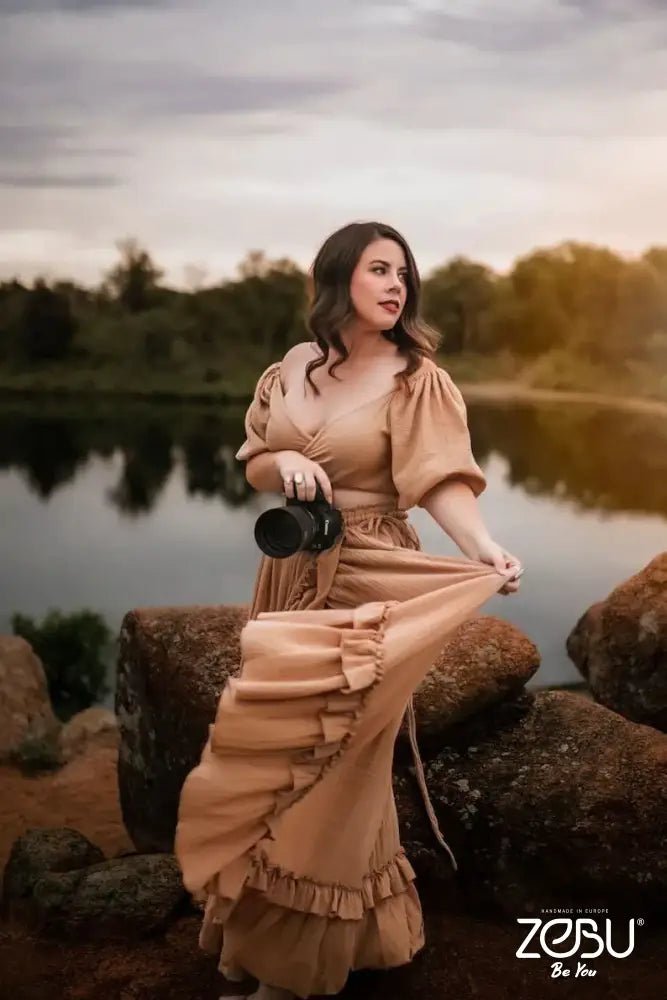 Blossom Skirt+Gloria Top Gauze Maternity Dress for Photoshoot - Pregnancy - maternity clothes - ZeBu Be You