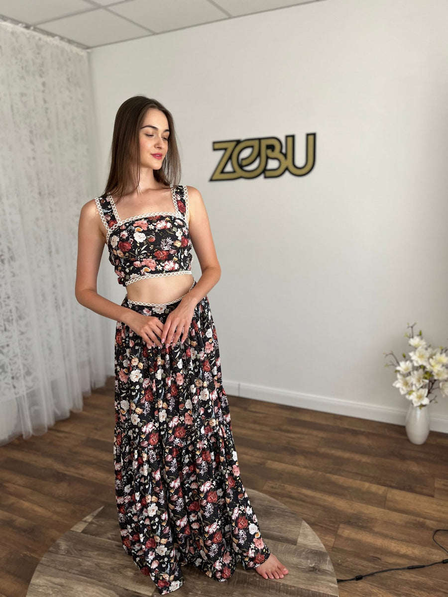 Carmen - Silk Two - Piece set for Maternity of non - Maternity Photoshoot - Pregnancy - maternity clothes - ZeBu Be You