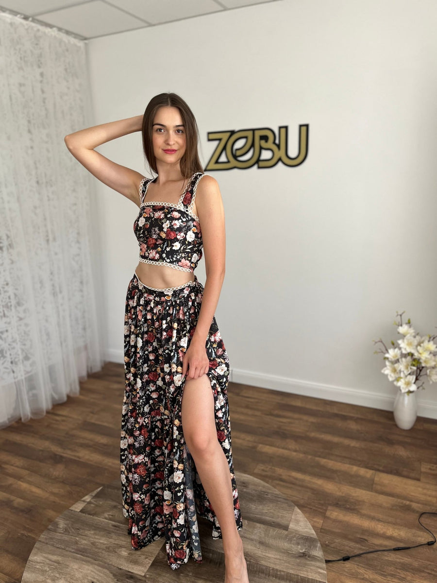 Carmen - Silk Two - Piece set for Maternity of non - Maternity Photoshoot - Pregnancy - maternity clothes - ZeBu Be You