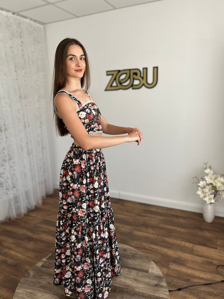 Carmen - Silk Two - Piece set for Maternity of non - Maternity Photoshoot - Pregnancy - maternity clothes - ZeBu Be You