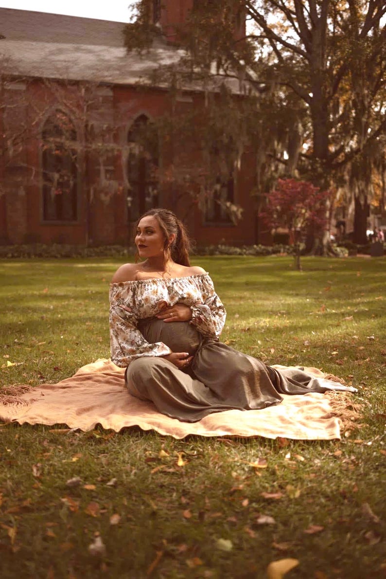 Cassandra - Maternity Silk Unique Boho Dresses - Pregnancy - maternity clothes - ZeBu Be You