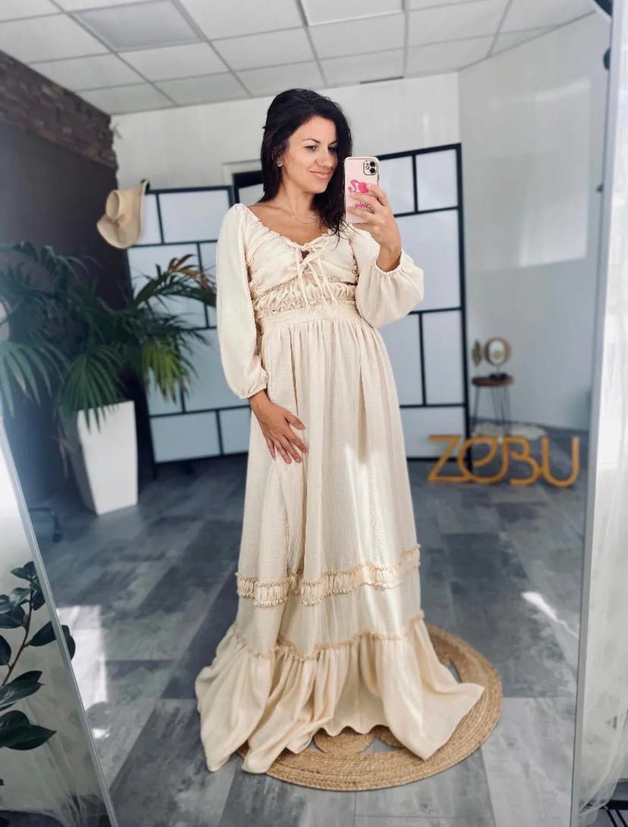 Charm Maternity Gauze Unique Boho dresses - Pregnancy - maternity clothes - ZeBu Be You
