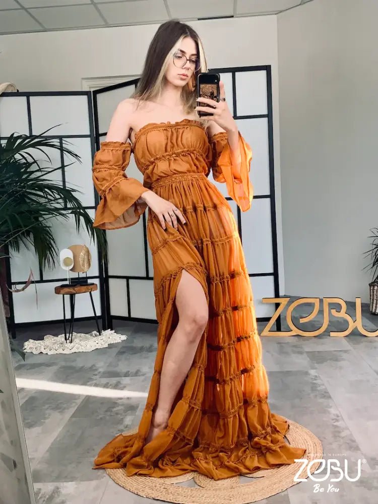 Chloe Chiffon Unique Boho Dresses - Pregnancy - maternity clothes - ZeBu Be You