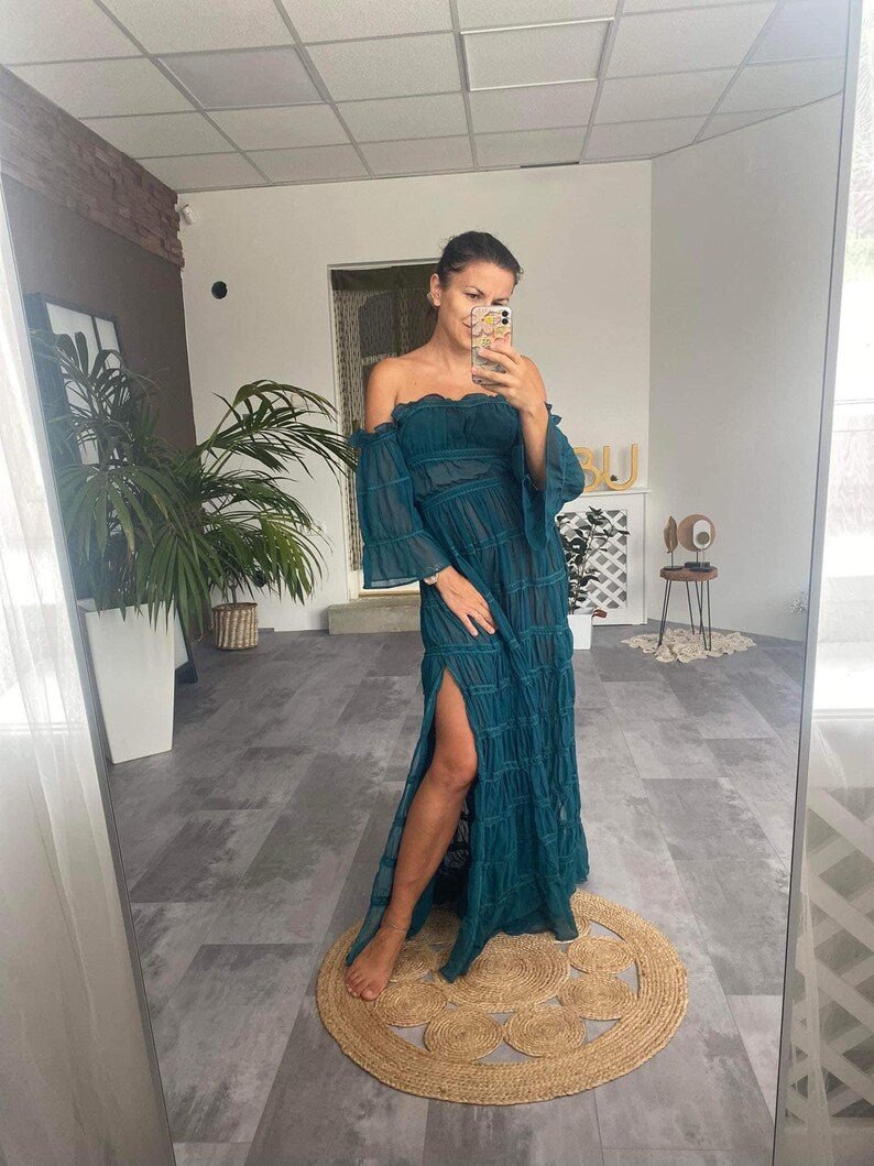 Chloe Chiffon Unique Boho Dresses - Pregnancy - maternity clothes - ZeBu Be You