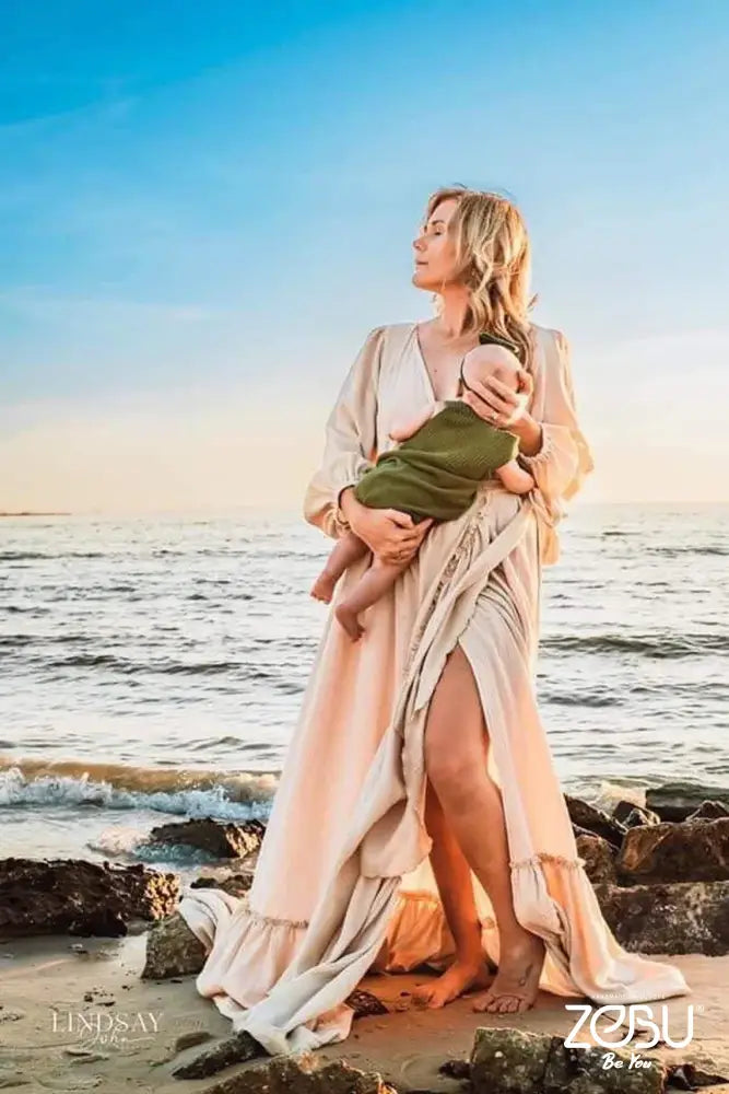 Crystal Maternity Gauze Unique Boho Dresses