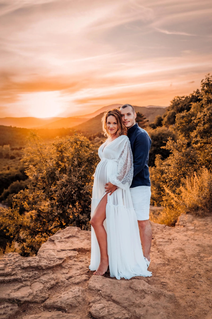 Dorothy - Muslin, Sequin Maternity Photoshoot dresses - Pregnancy - maternity clothes - ZeBu Be You