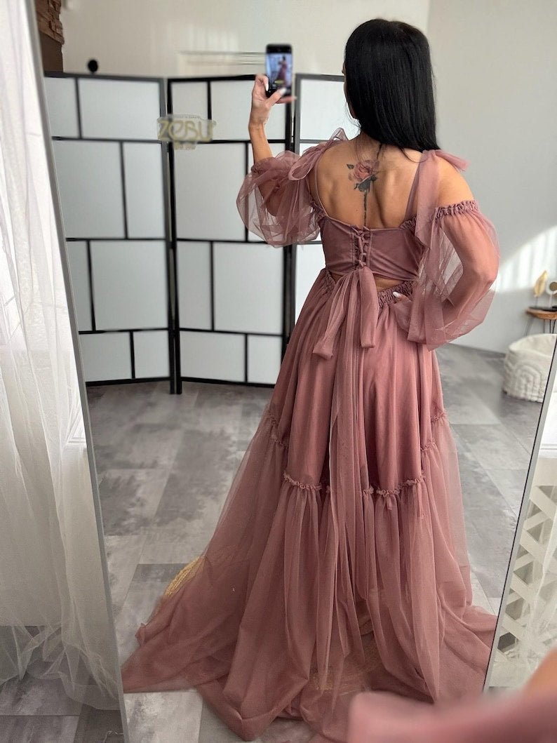 Elinor - Maternity Tulle Unique Boho dresses - Pregnancy - maternity clothes - ZeBu Be You