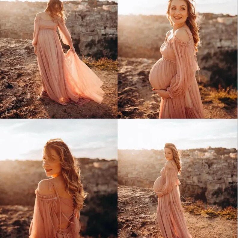 Elinor - Maternity Tulle Unique Boho dresses - Pregnancy - maternity clothes - ZeBu Be You