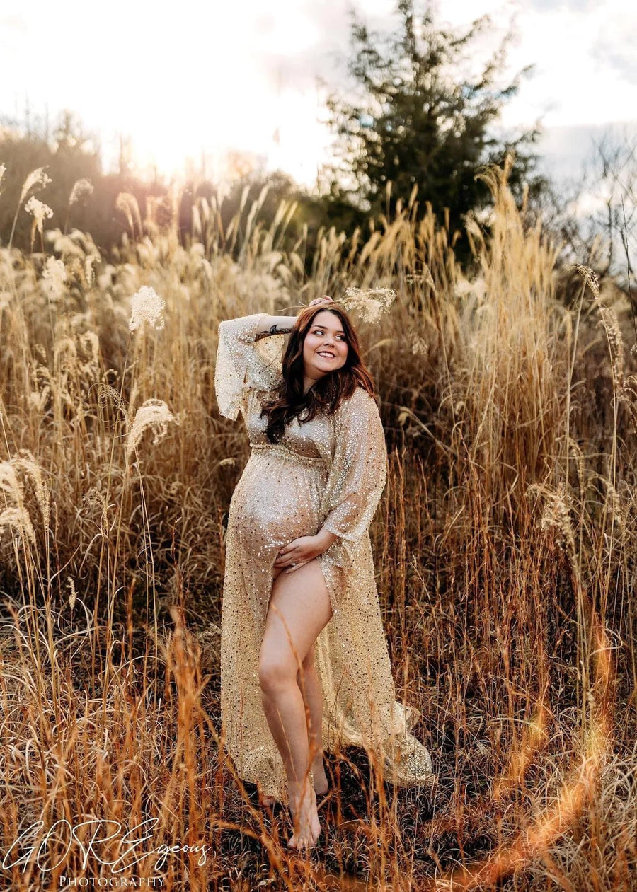 Elise Sequin Maternity Unique Boho Dresses - Pregnancy - maternity clothes - ZeBu Be You