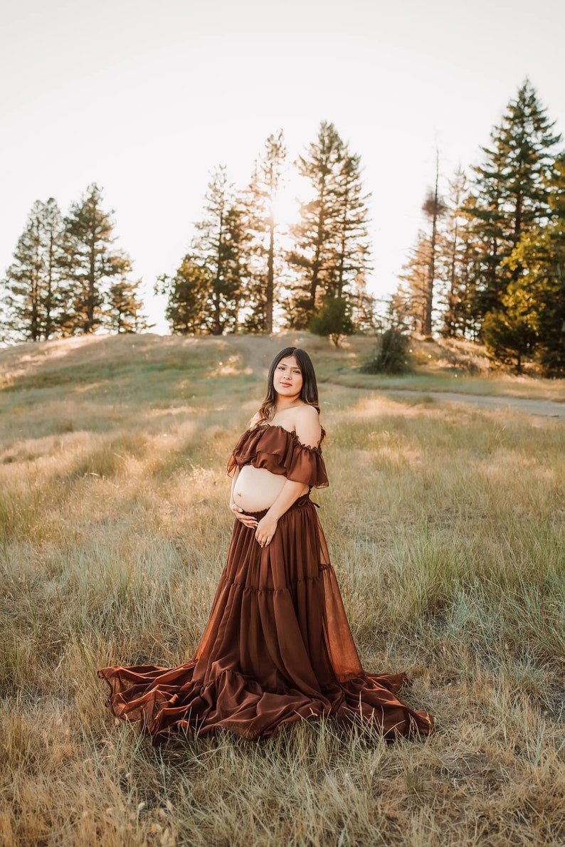Ella Muslin Maternity Two-Piece Boho Photoshoot dresses