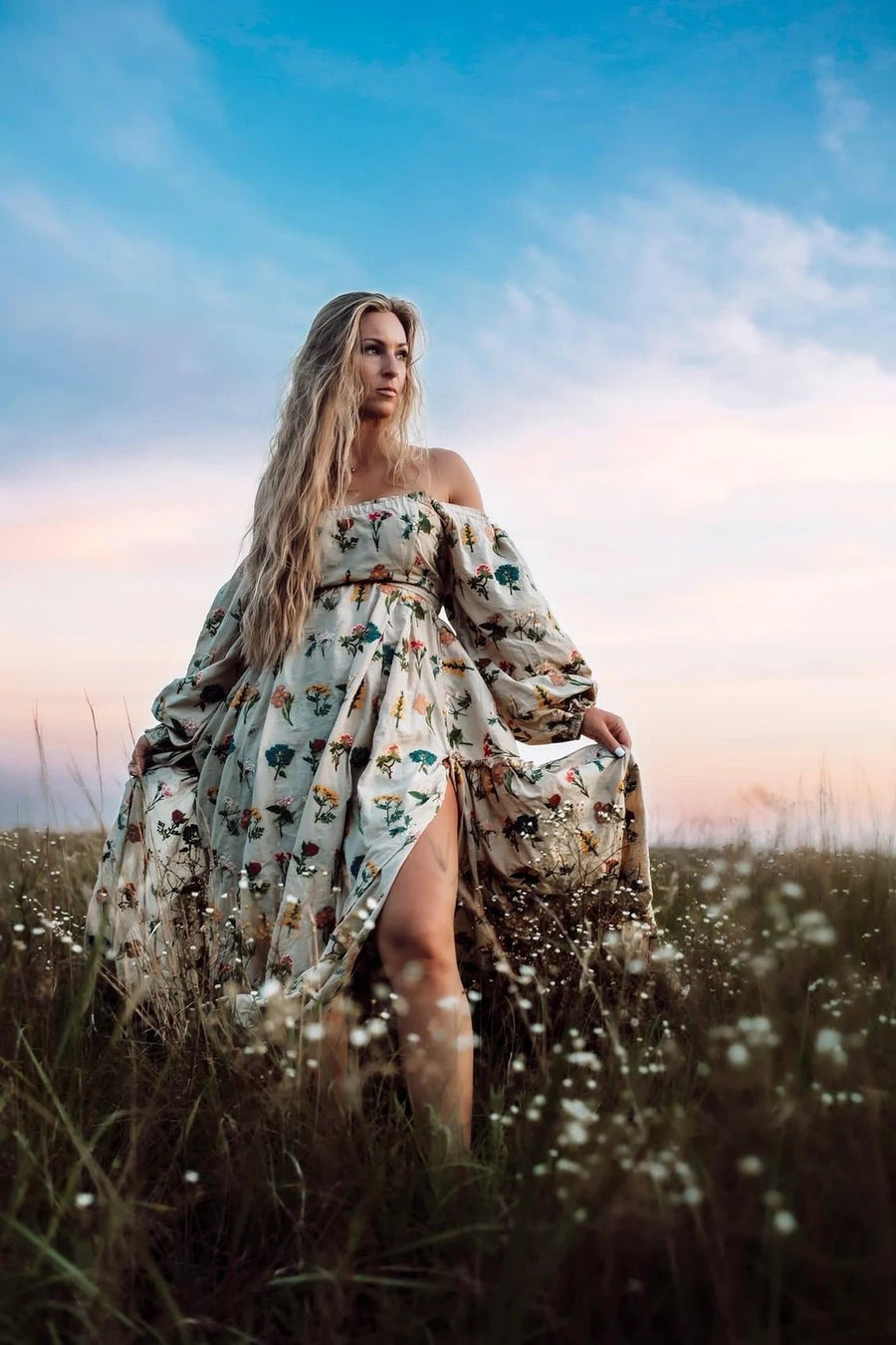 Elowen Maternity Unique Boho Dresses made of embroided fabric - Pregnancy - maternity clothes - ZeBu Be You