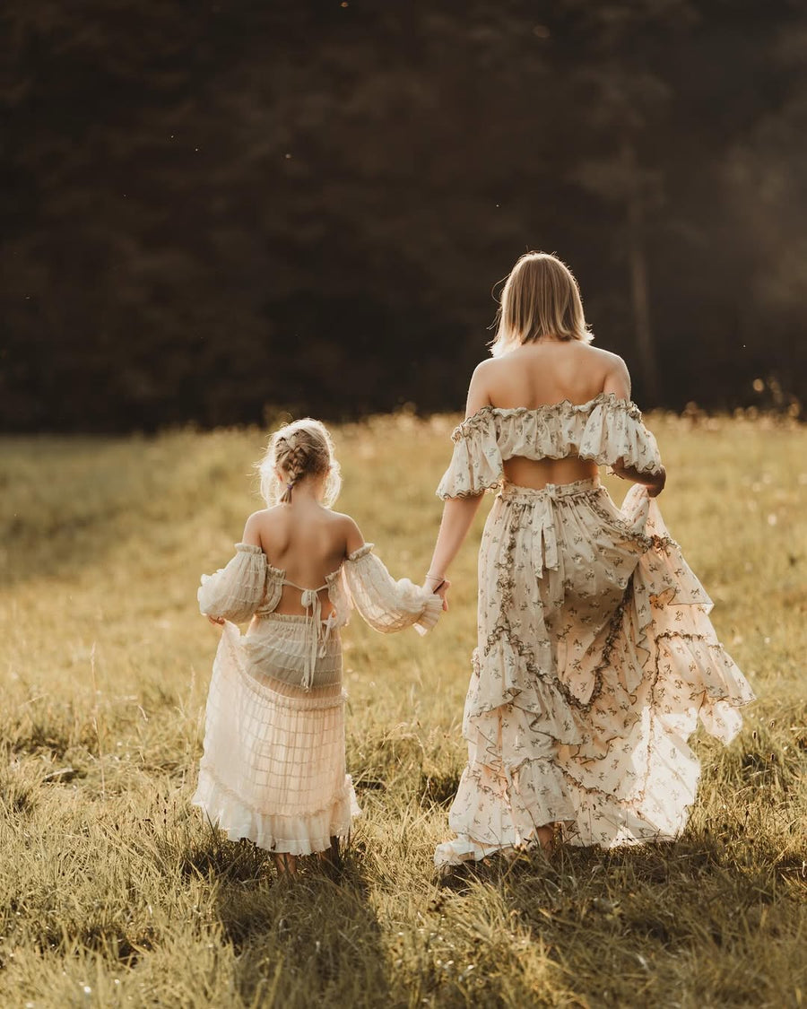 Embroidered Maternity Two - Piece Boho Dresses - Pregnancy - maternity clothes - ZeBu Be You