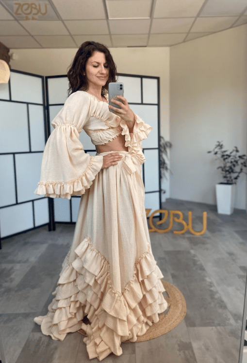 Euphoria Gauze Maternity Dress for Photoshoot - Pregnancy - maternity clothes - ZeBu Be You