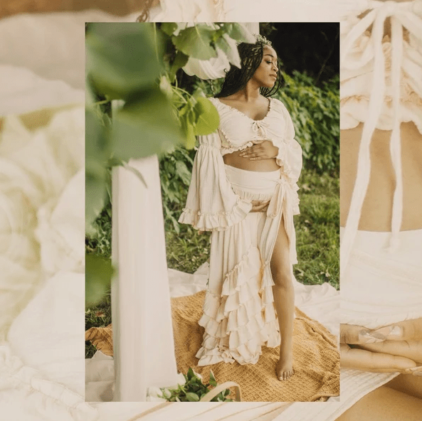 Euphoria Gauze Maternity Dress for Photoshoot - Pregnancy - maternity clothes - ZeBu Be You