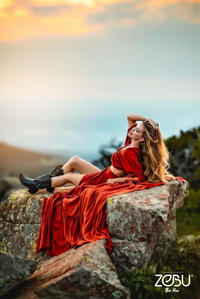 Fiona 2 - Piece Gauze Maternity Dress for Family Photoshoot - Pregnancy - maternity clothes - ZeBu Be You