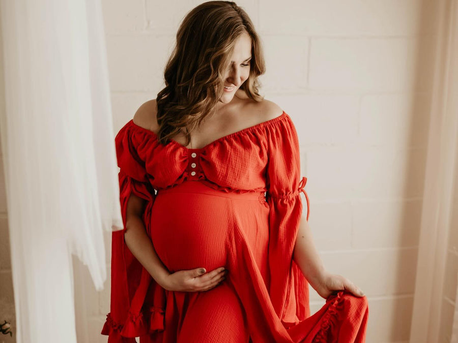 Fiona | Boho Two Piece Dress for Women, Gauze Vintage Dress For The Session - Pregnancy - maternity clothes - ZeBu Be You