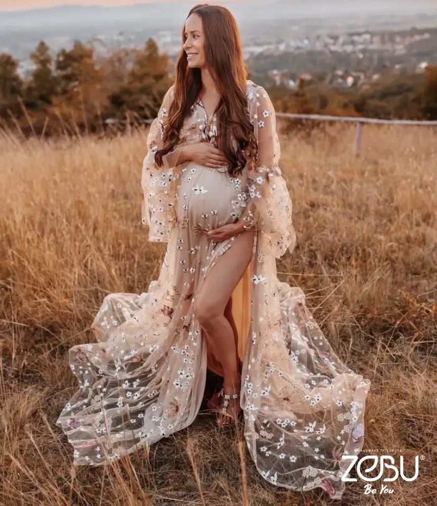 Flower Fairy Maternity Tulle Unique Boho Dresses M-XL Flower Fairy Maternity Tulle Unique Boho Dresses M-XL