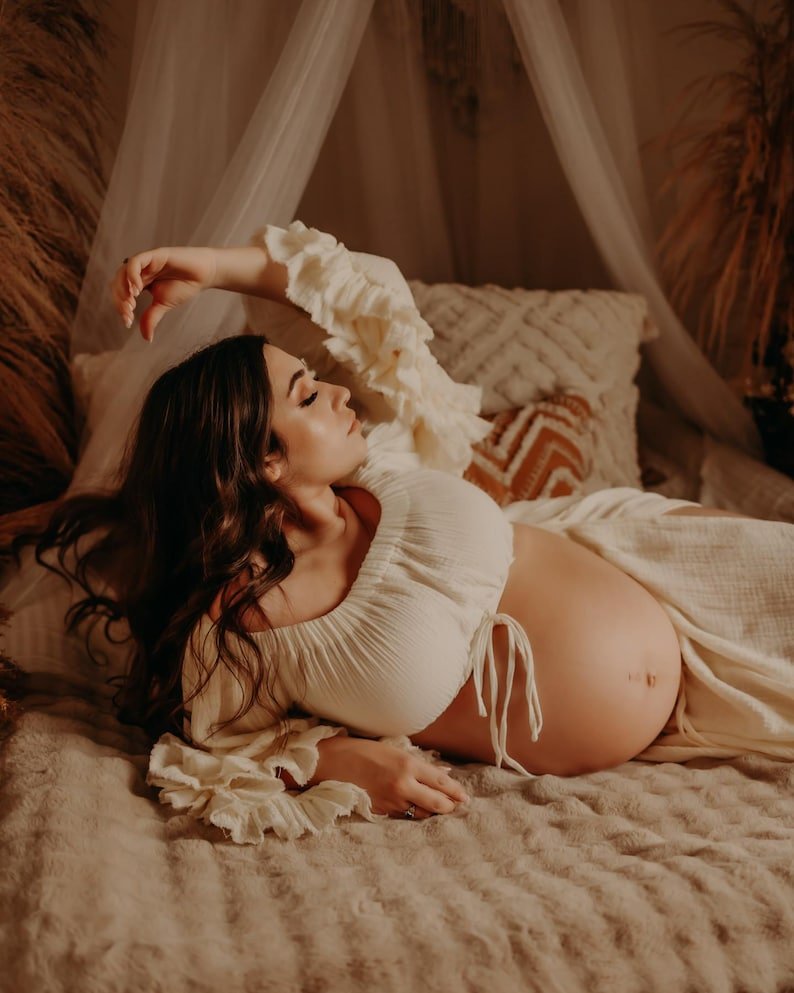 Gabriella Maternity Gauze Unique Boho Dresses - Pregnancy - maternity clothes - ZeBu Be You