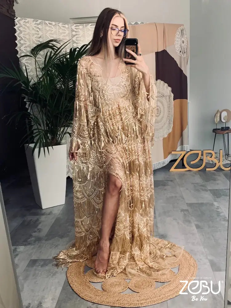 Golden Glamour Maternity Lace Unique Boho Dresses New Collection